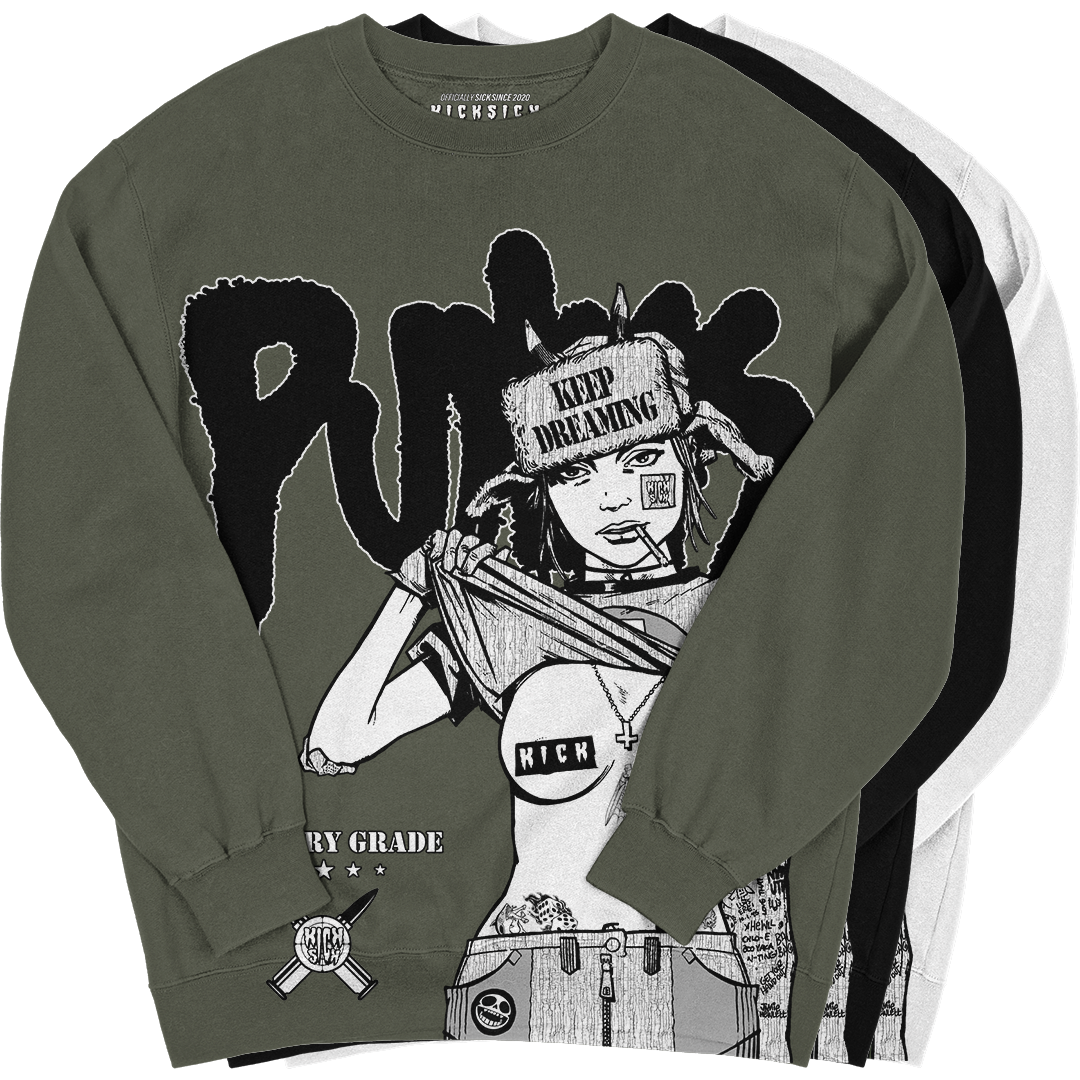 "Olive Keep Dreaming, Punks" Crewneck Sweatshirt