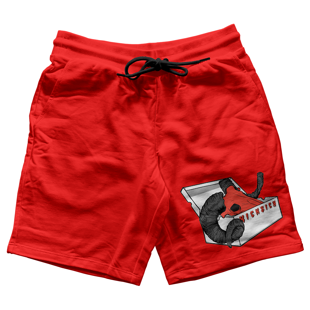 "Red Satin 1 BOX GOAT" Jogger Shorts