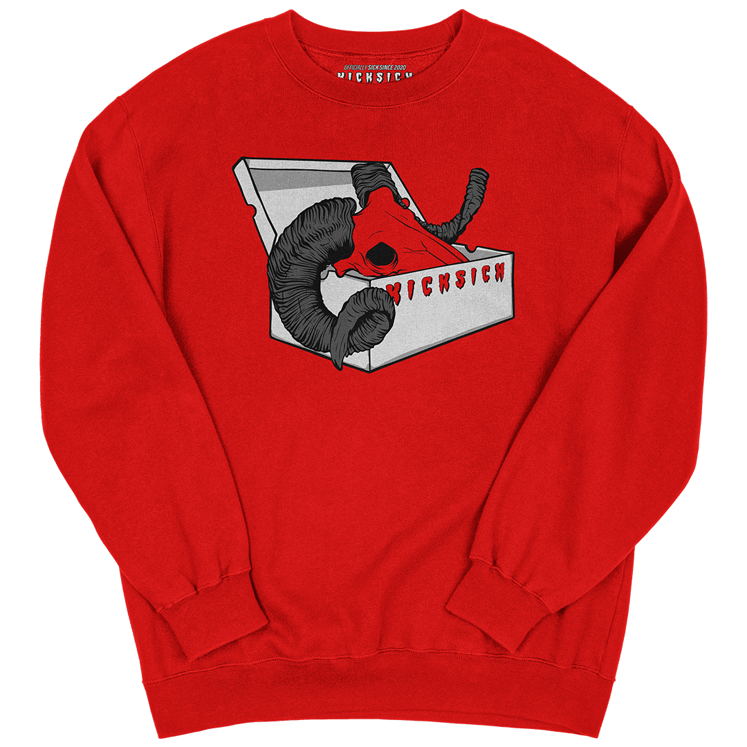 "Red Satin 1 BOX GOAT" Crewneck Sweatshirt