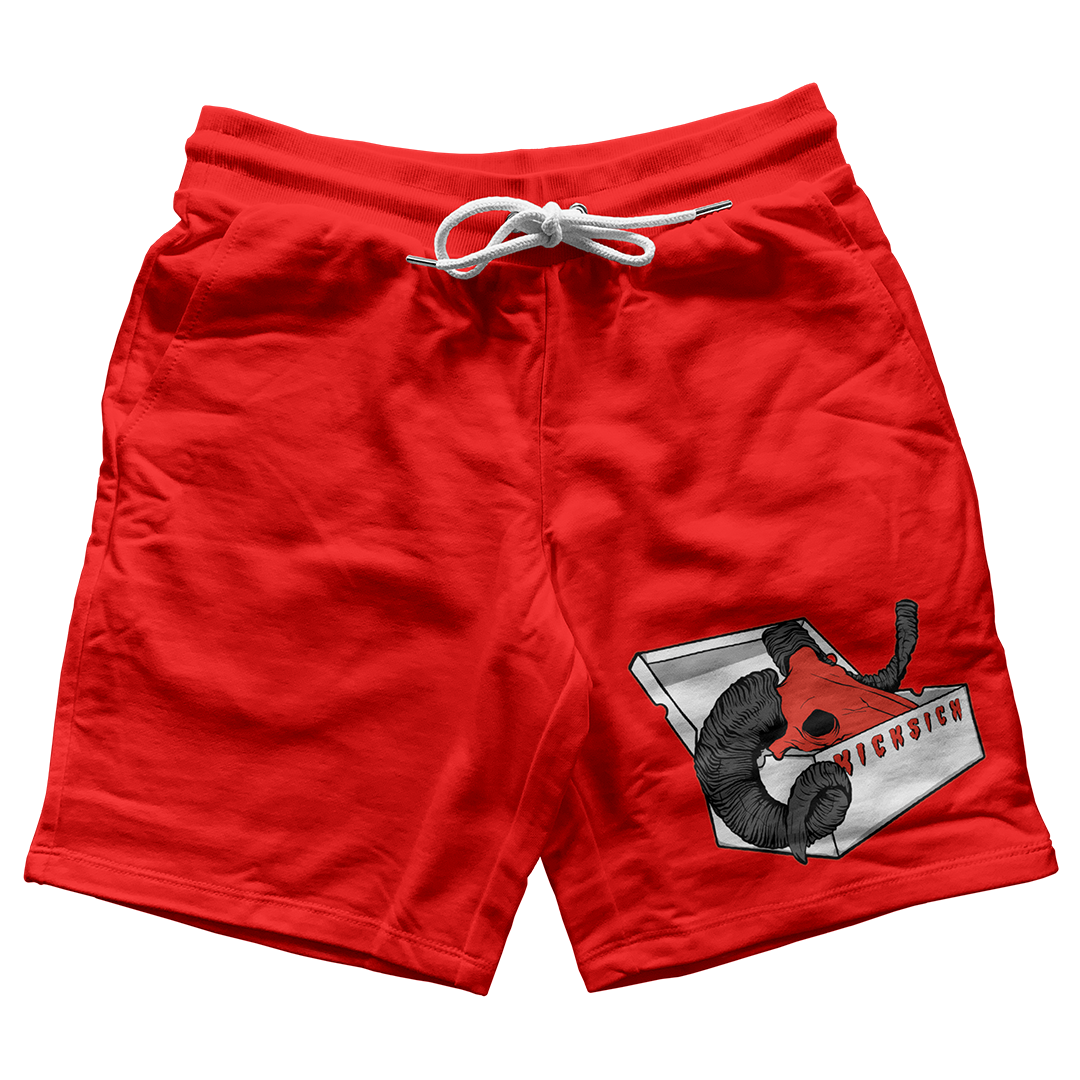 "Red Satin 1 BOX GOAT" Jogger Shorts