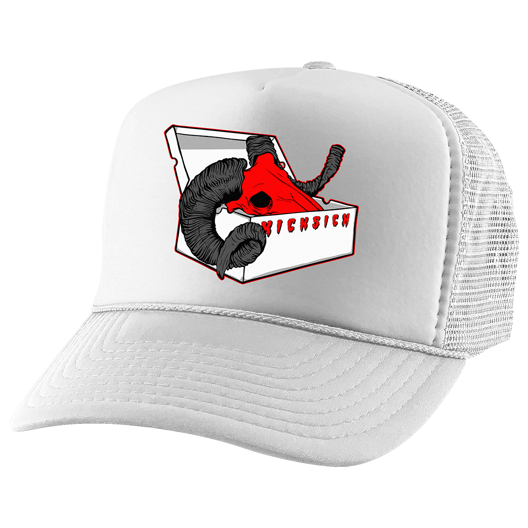 "Red Satin 1 BOX GOAT" Trucker Hat