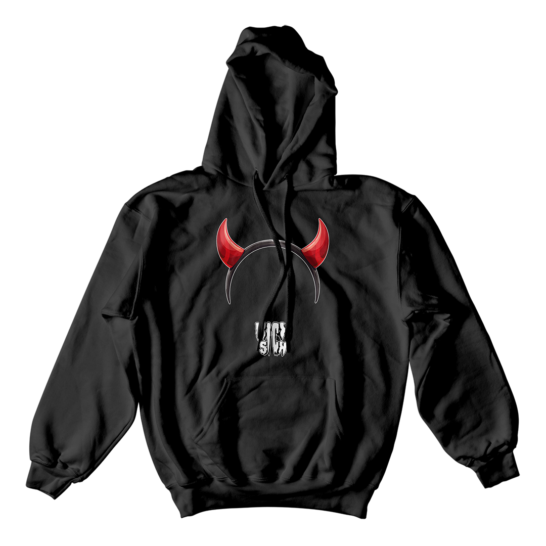 "Bred Reimagined 4 Devil Horn Party Hat" Hoodie