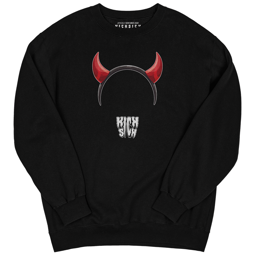 "Bred Reimagined 4 Devil Horns Party Hat" Crewneck Sweatshirt