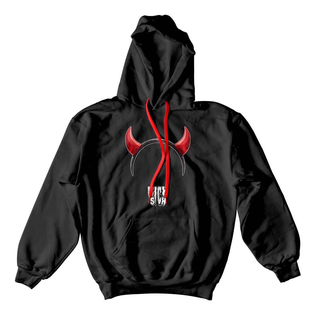 "Bred Reimagined 4 Devil Horn Party Hat" Hoodie