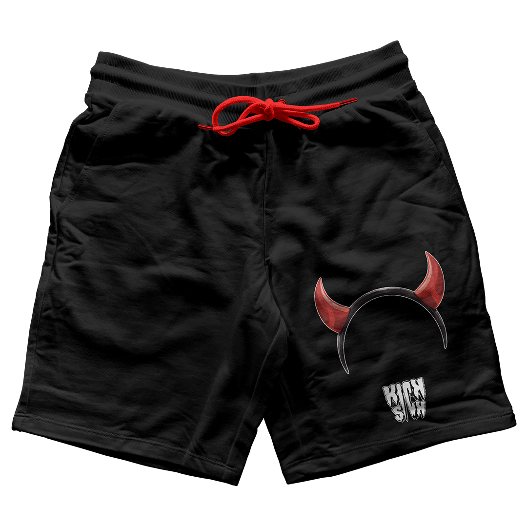 "Red Cement 4 Devil Horns Party Hat" Jogger Shorts