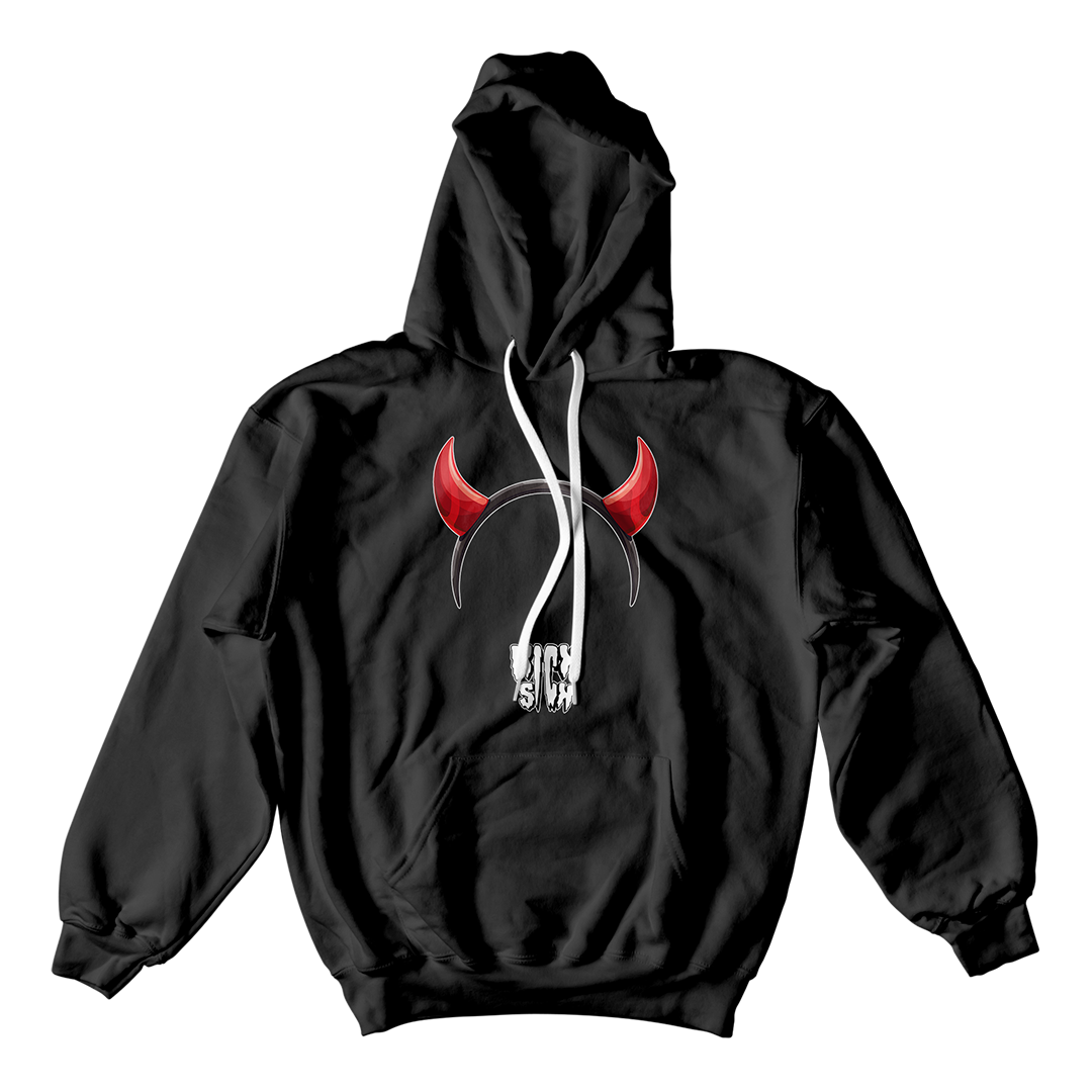 "Red Satin 1 Devil Horn Party Hat" Hoodie