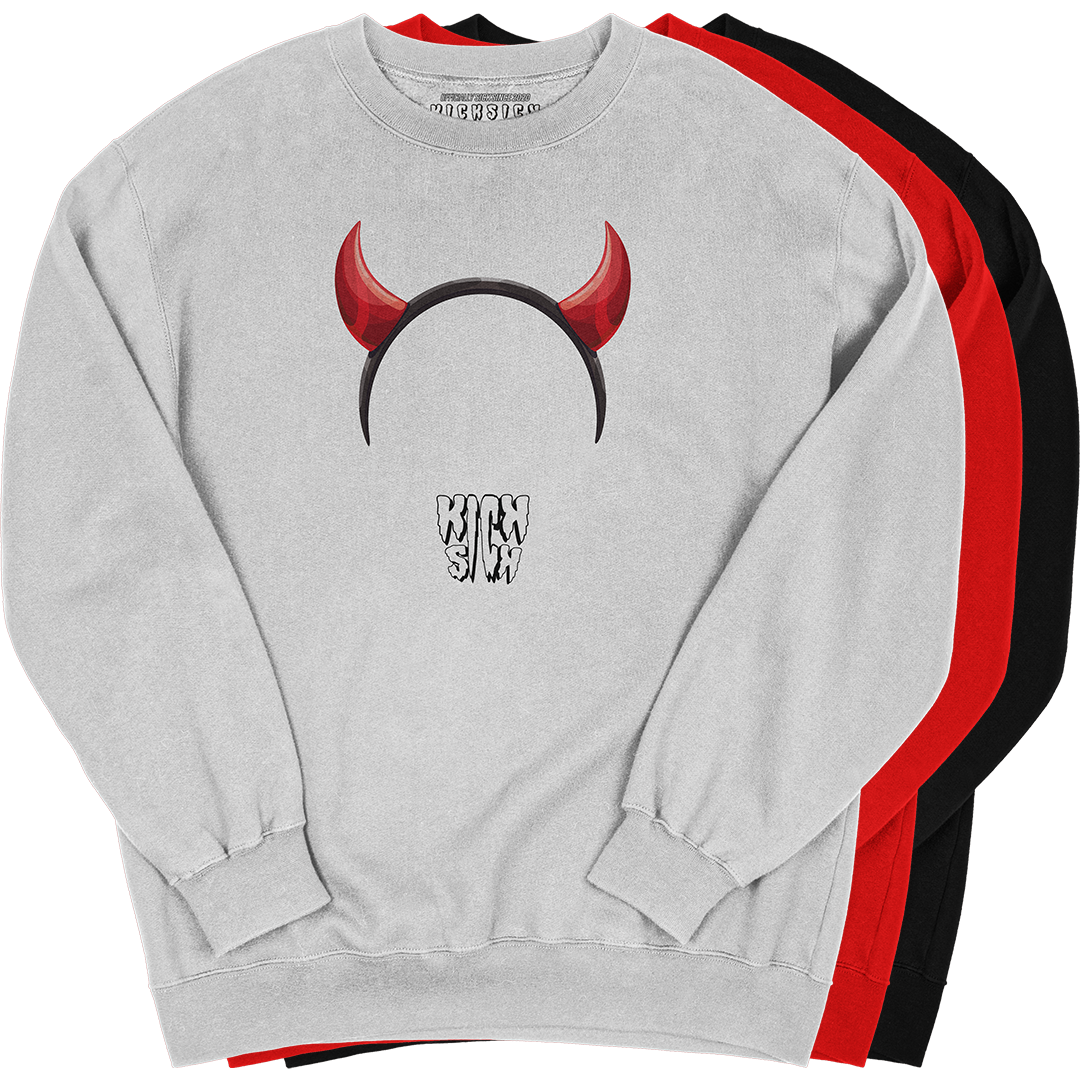 "Red Cement 4 Devil Horns Party Hat" Crewneck Sweatshirt