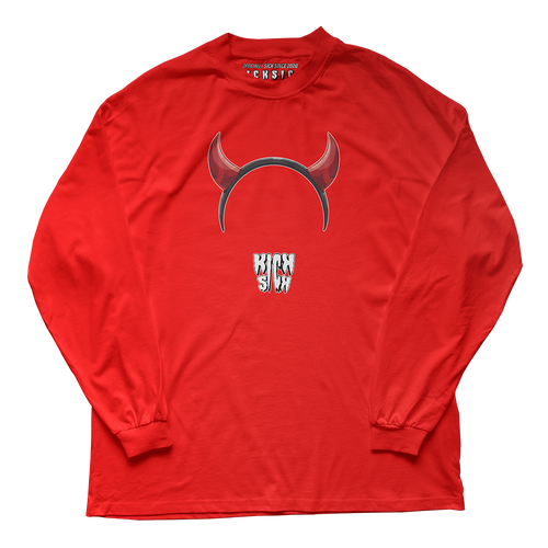 "Bred Reimagined 4 Devil Horns Party Hat" Long Sleeve Tee