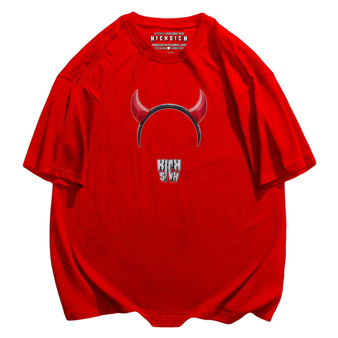 "Red Satin 1 Devil Horns Party Hat" Tee