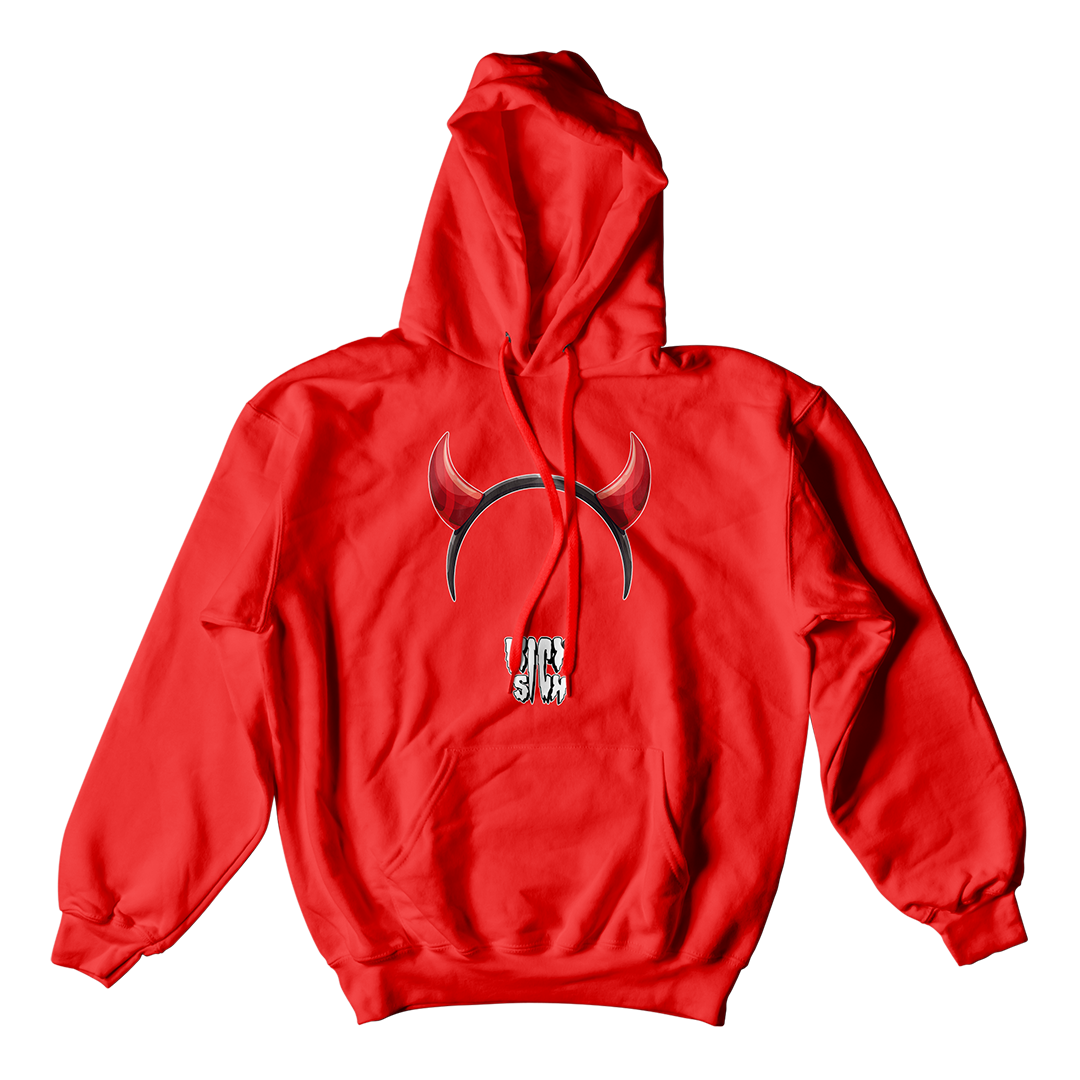 "Bred Reimagined 4 Devil Horn Party Hat" Hoodie