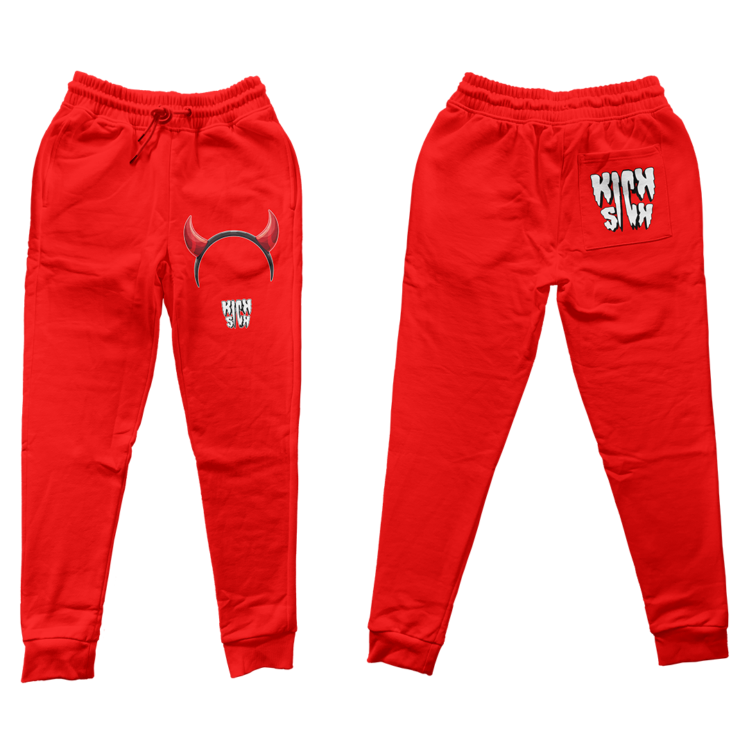 "Red Cement 4 Devil Horns Party Hat" Jogger Pants
