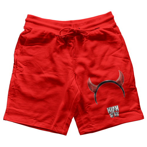 "Bred Reimagined 4 Devil Horns Party Hat" Jogger Shorts