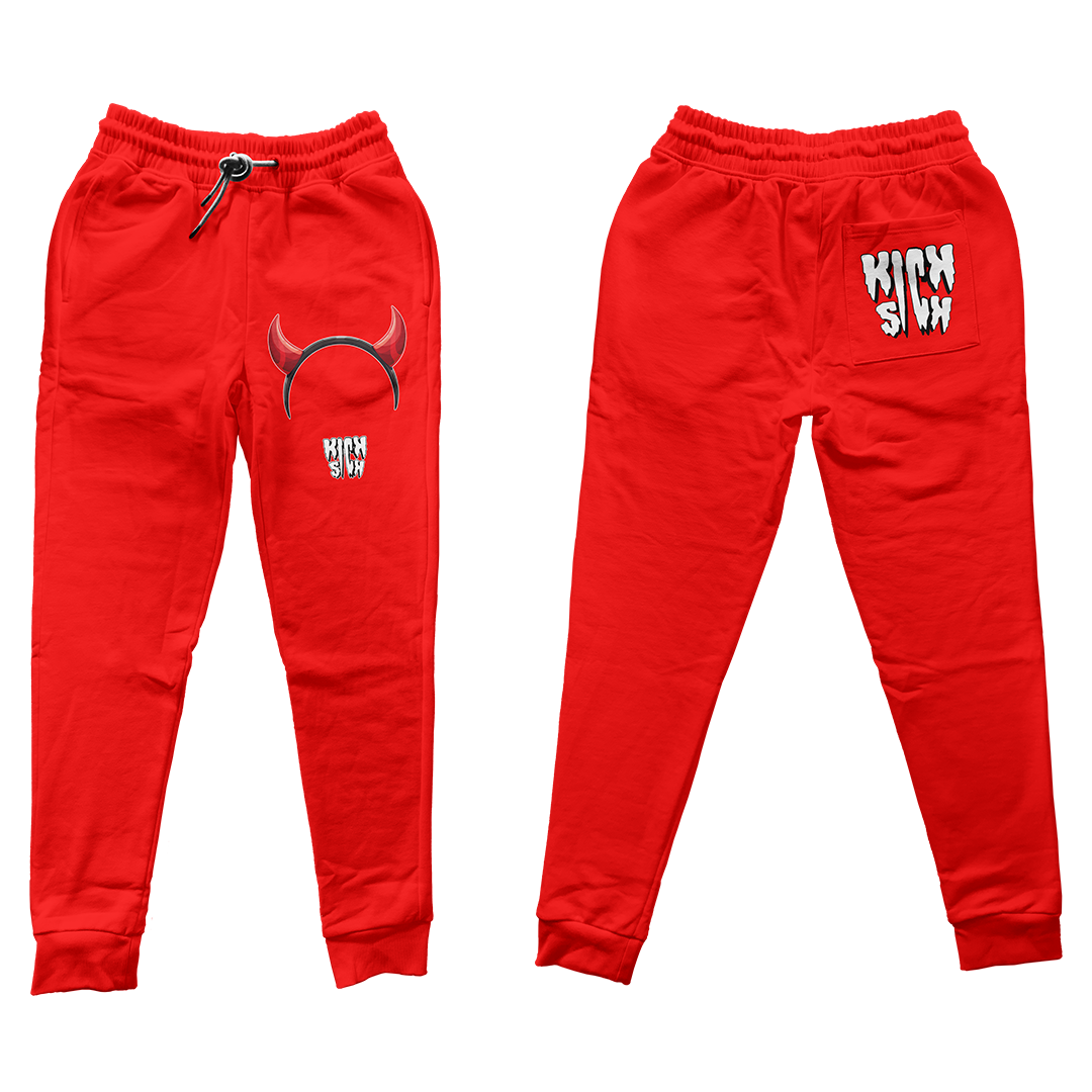 "Red Cement 4 Devil Horns Party Hat" Jogger Pants