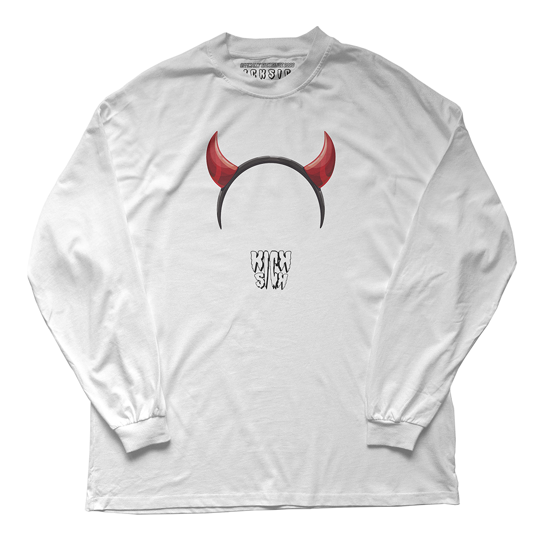 "Bred Reimagined 4 Devil Horns Party Hat" Long Sleeve Tee