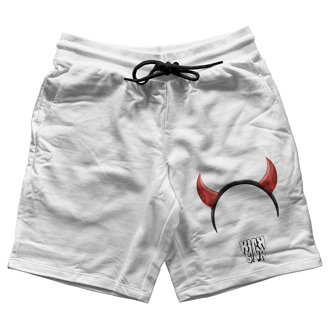 "Bred Reimagined 4 Devil Horns Party Hat" Jogger Shorts