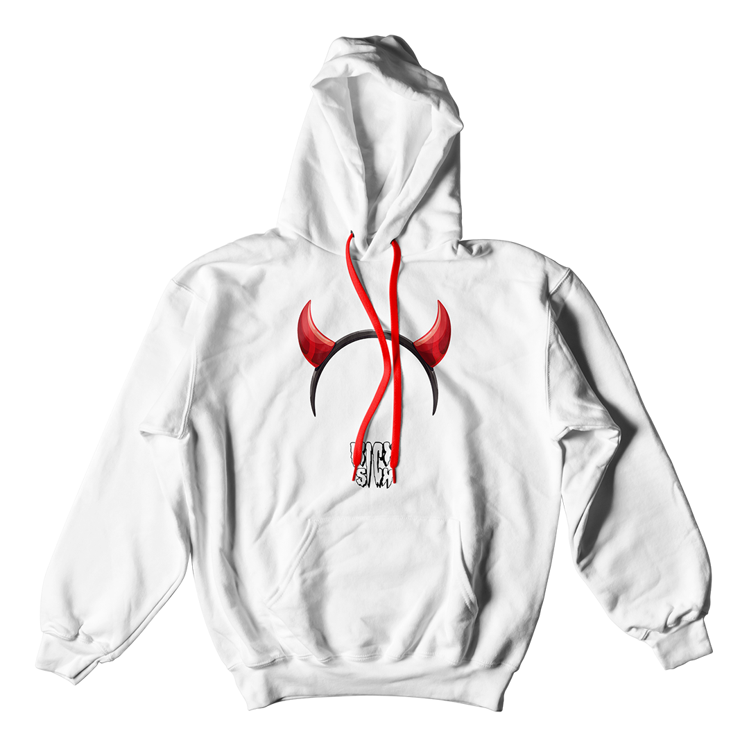 "Bred Reimagined 4 Devil Horn Party Hat" Hoodie