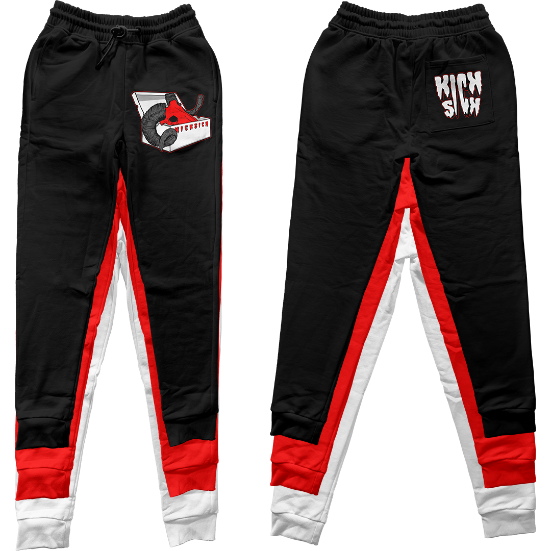 "Red Satin 1 BOX GOAT" Jogger Pants