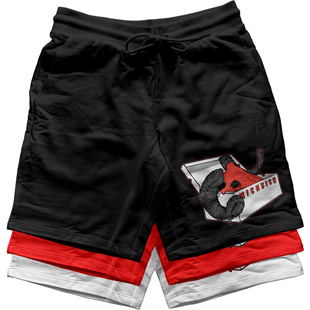 "Red Satin 1 BOX GOAT" Jogger Shorts