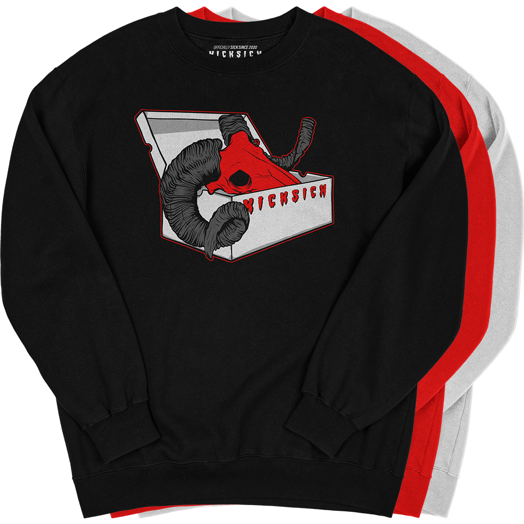 "Red Satin 1 BOX GOAT" Crewneck Sweatshirt