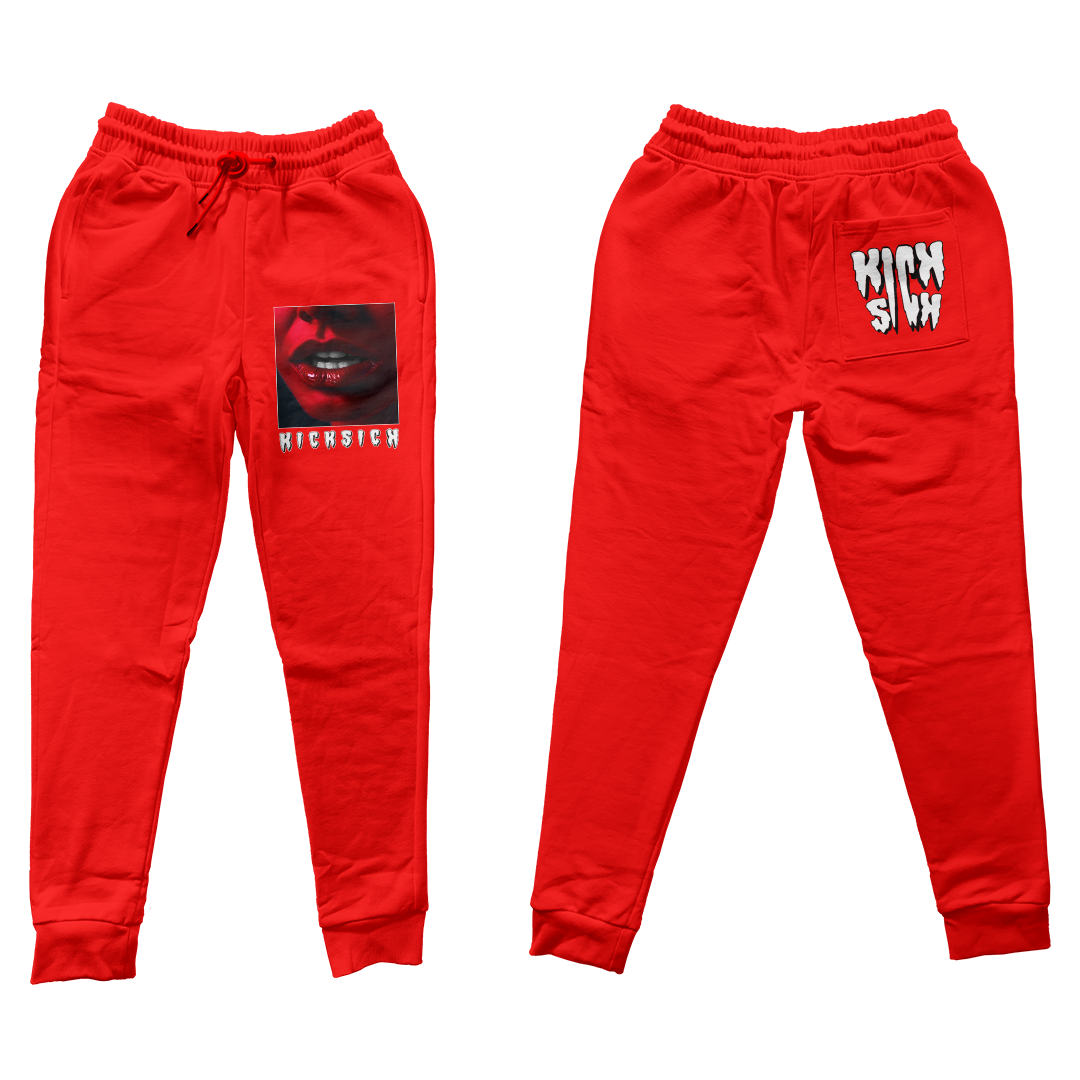 "Red Satin 1 She Saw Something" Jogger Pants
