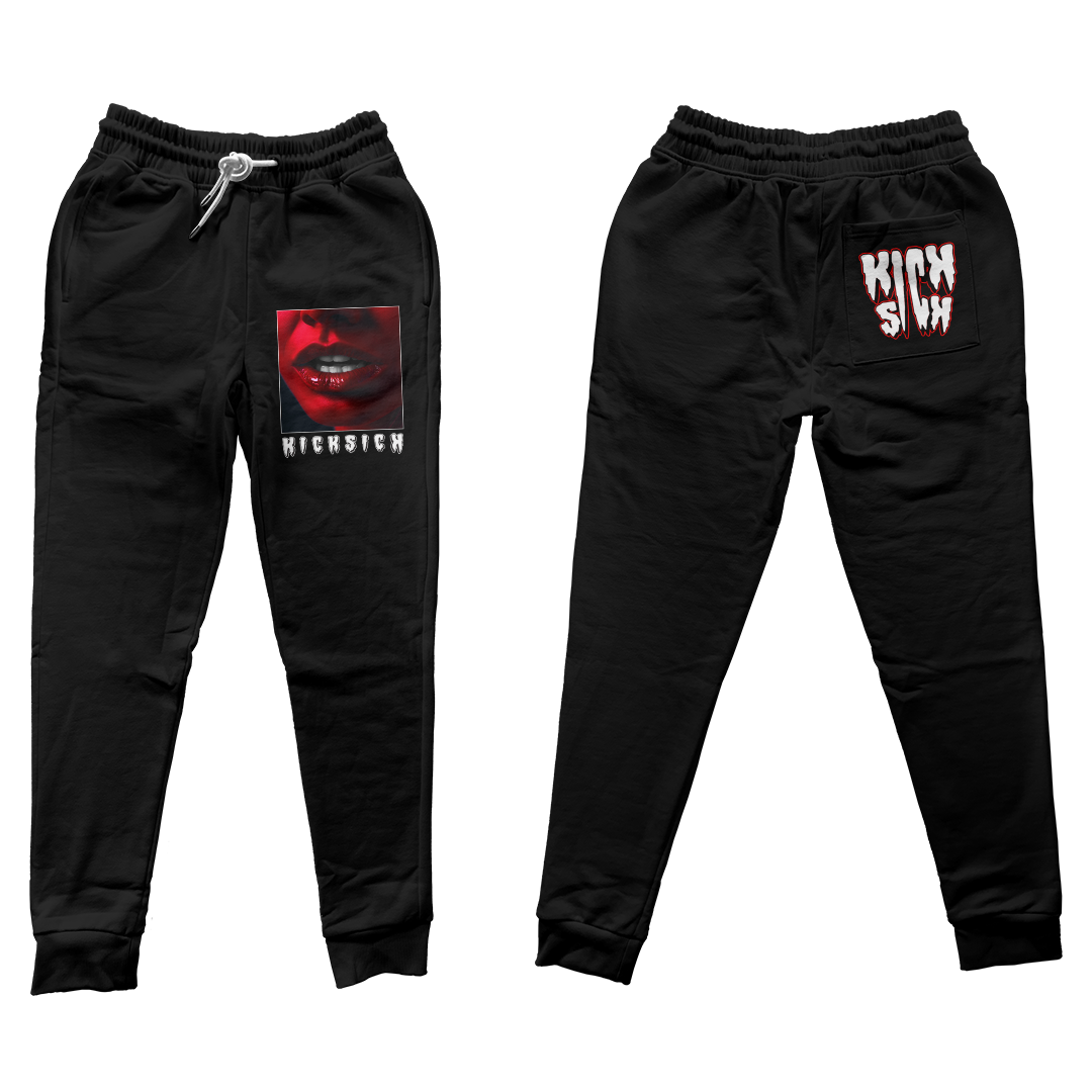 "Red Satin 1 She Saw Something" Jogger Pants
