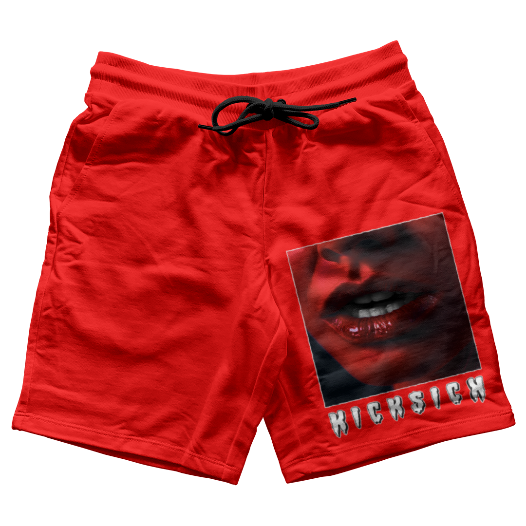 "Red Satin 1 She Saw Something" Jogger Shorts