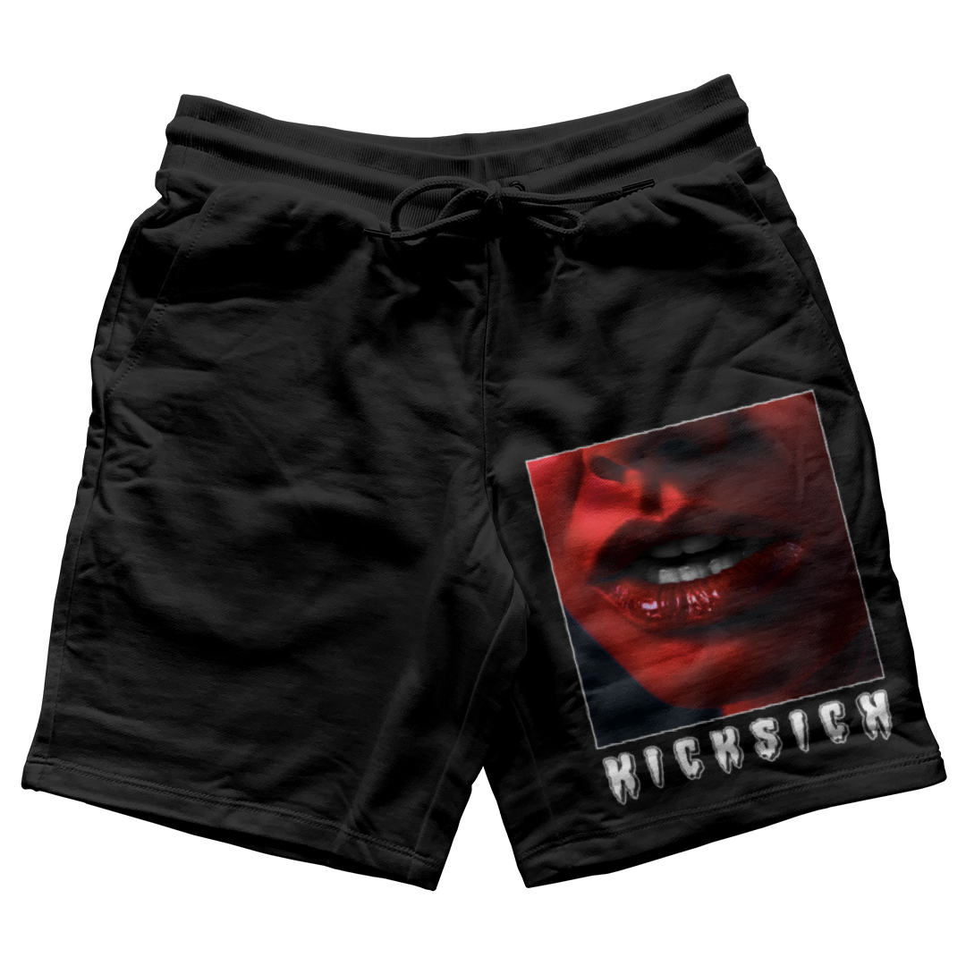 "Red Satin 1 She Saw Something" Jogger Shorts