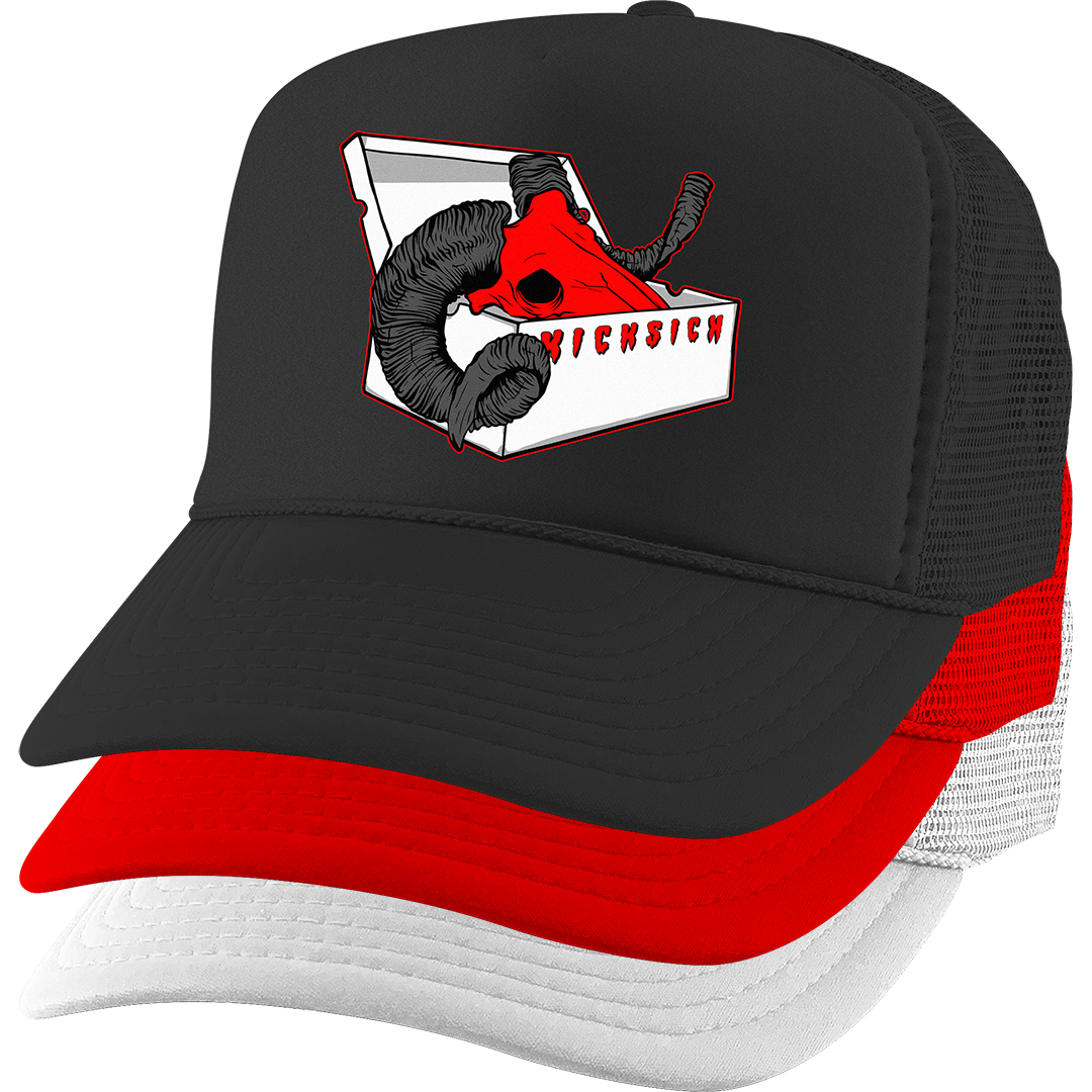 "Red Satin 1 BOX GOAT" Trucker Hat
