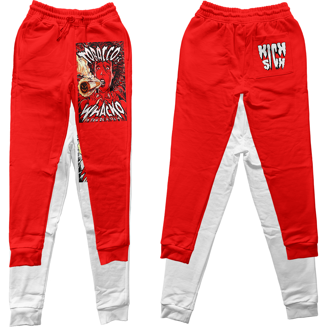 "Red Satin 1 Tobacco Whacko" Jogger Pants