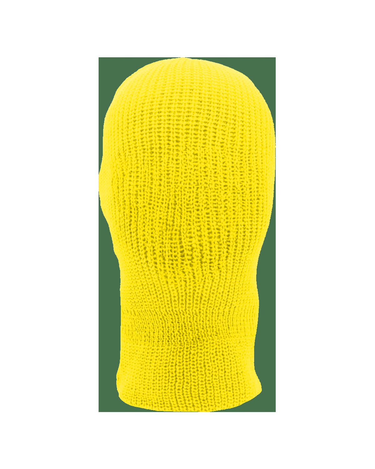 Yellow No Smiles ski mask, back