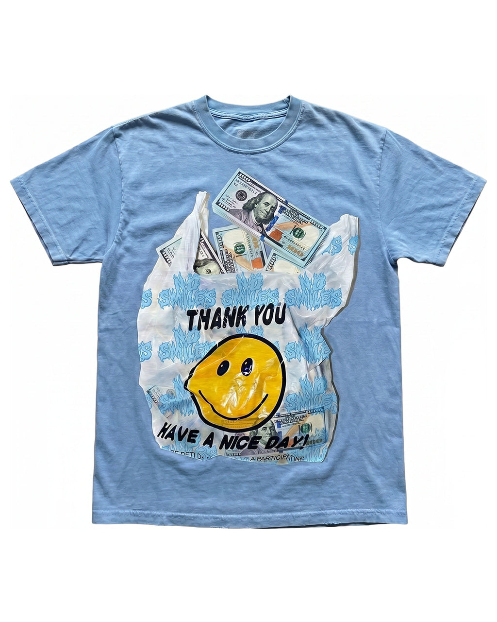 Plastic Benjamins tee, UNC blue colorway