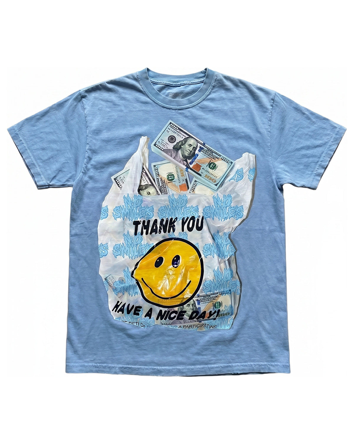 Plastic Benjamins tee, UNC blue colorway