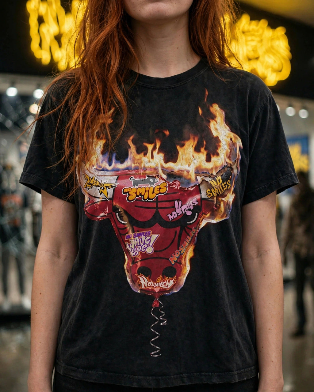 Raging Helium Bull tee front, No Smiles store