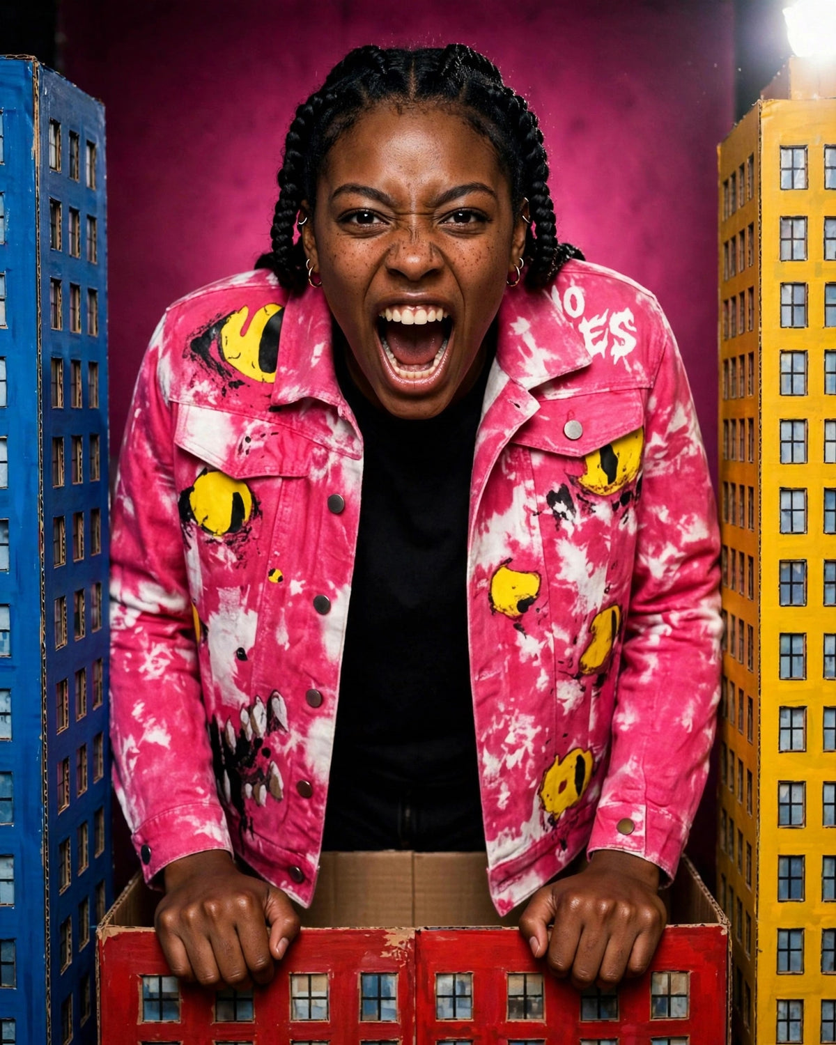 "All Eyez On Mee" | Pink Denim Trucker Jacket