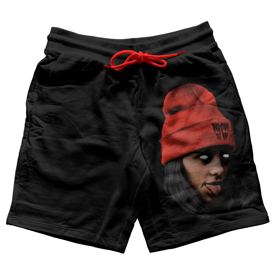 "Fire Red AAF88 Beanie Eilish" Jogger Shorts