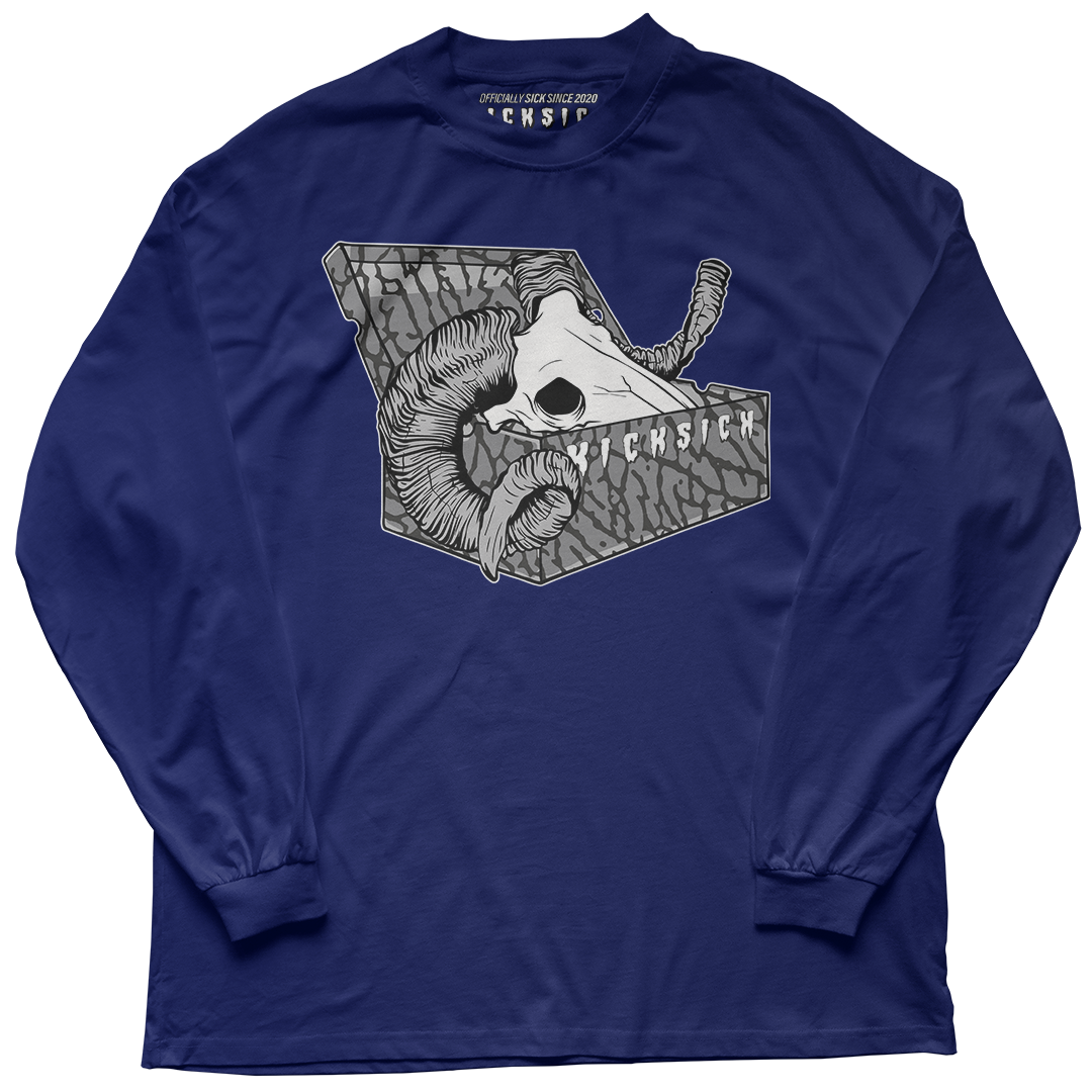 "Midnight Navy 3 Box GOAT" Long Sleeve Tee