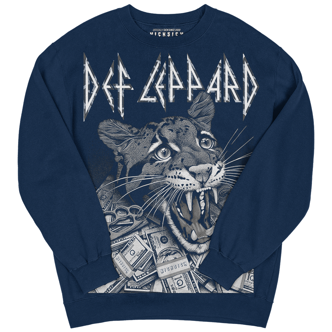 "Midnight Navy 3 Death Leopard" Crewneck Sweatshirt