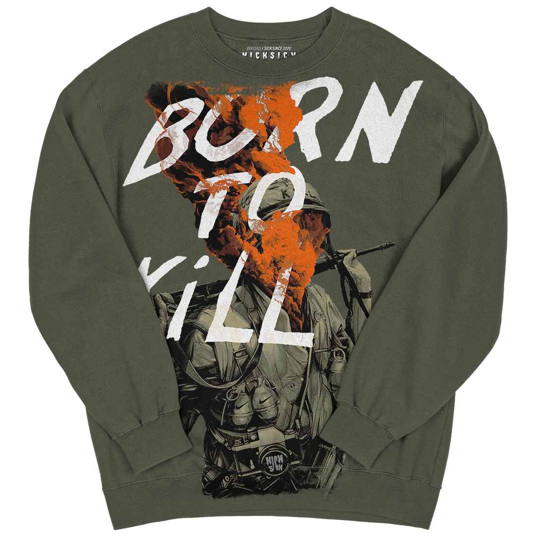 "Olive Born To Kill" Crewneck Sweatshirt
