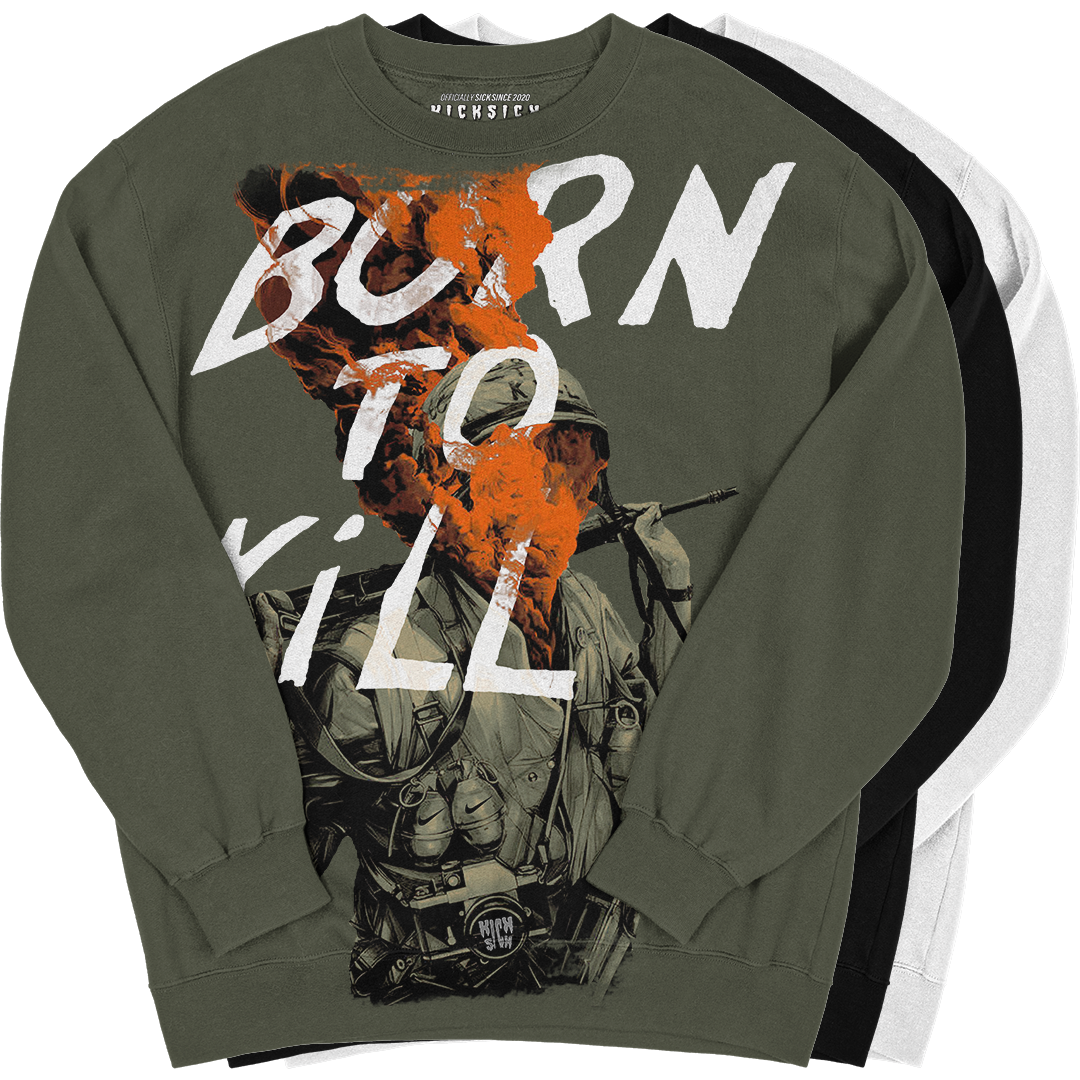 "Olive Born To Kill" Crewneck Sweatshirt
