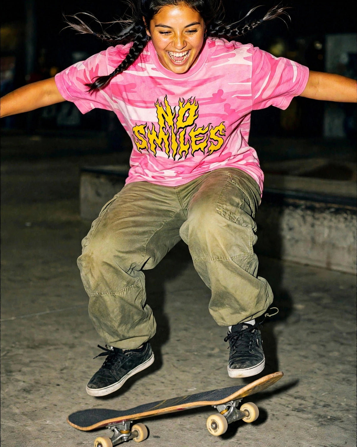 "Hello Goodbye Pinup" | Pink Camo Tee