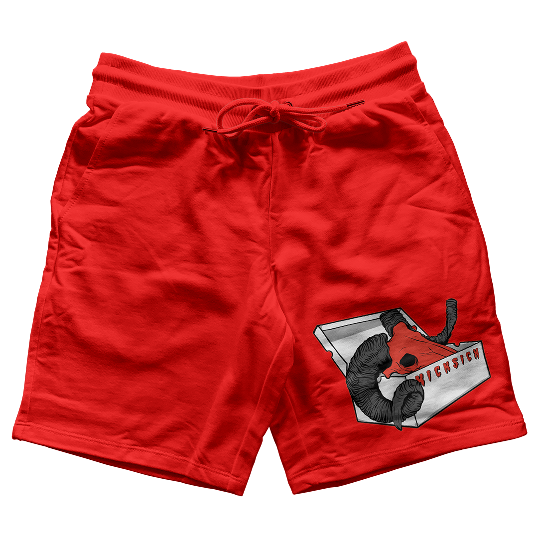 "Red Satin 1 BOX GOAT" Jogger Shorts