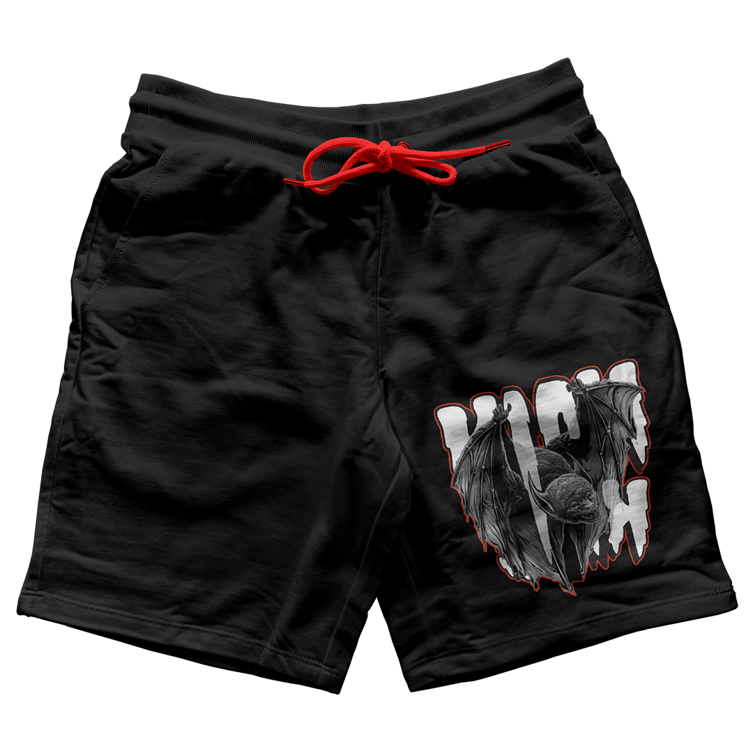 "Red Satin 1 Bat Keeper" Jogger Shorts
