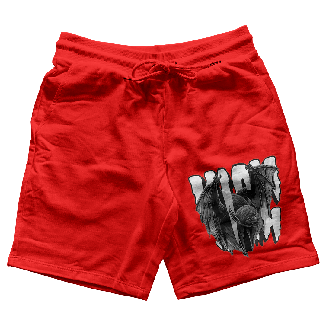 "Red Satin 1 Bat Keeper" Jogger Shorts