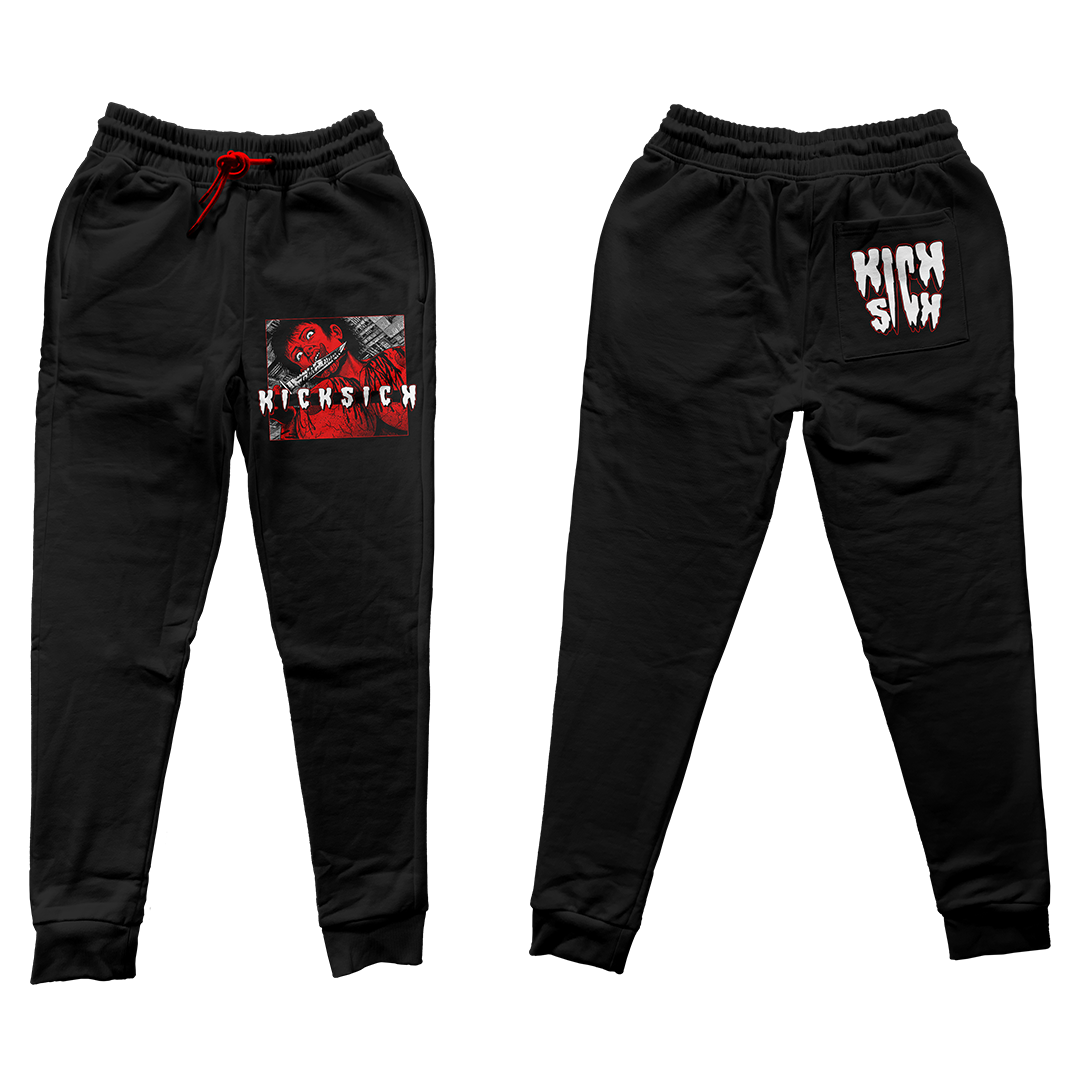 "Red Satin 1 Kill 4 Kicks" Jogger Pants