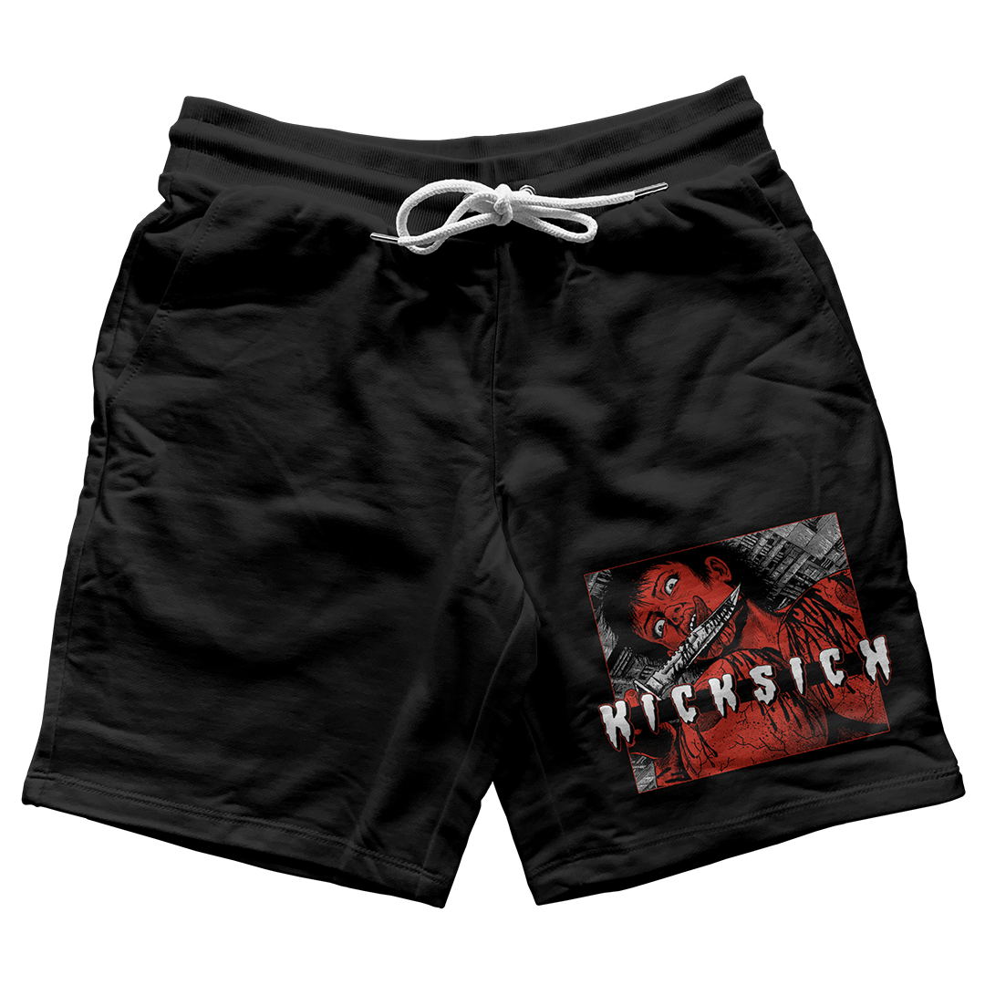 "Red Satin 1 Kill 4 Kicks" Jogger Shorts