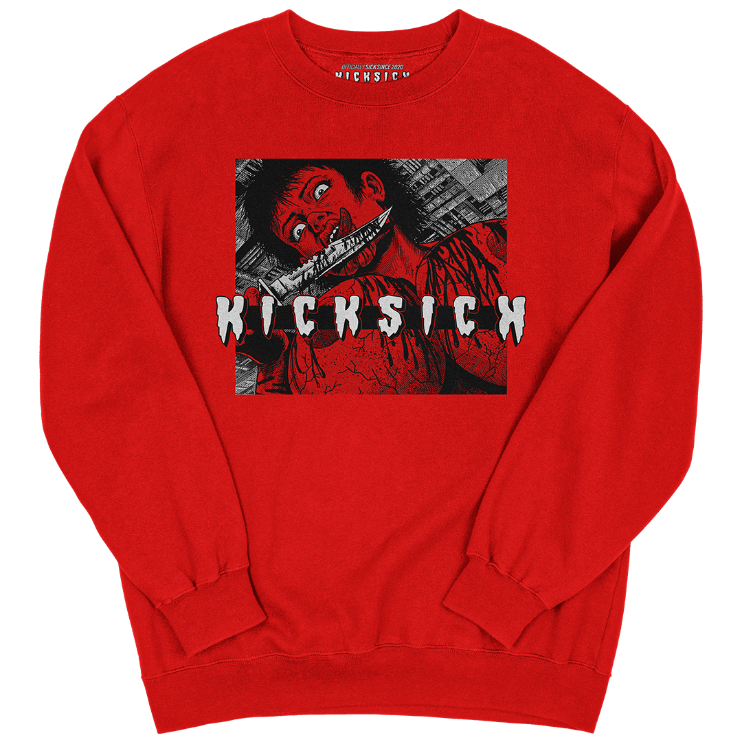 "Red Satin 1 Kill 4 Kicks" Crewneck Sweatshirt
