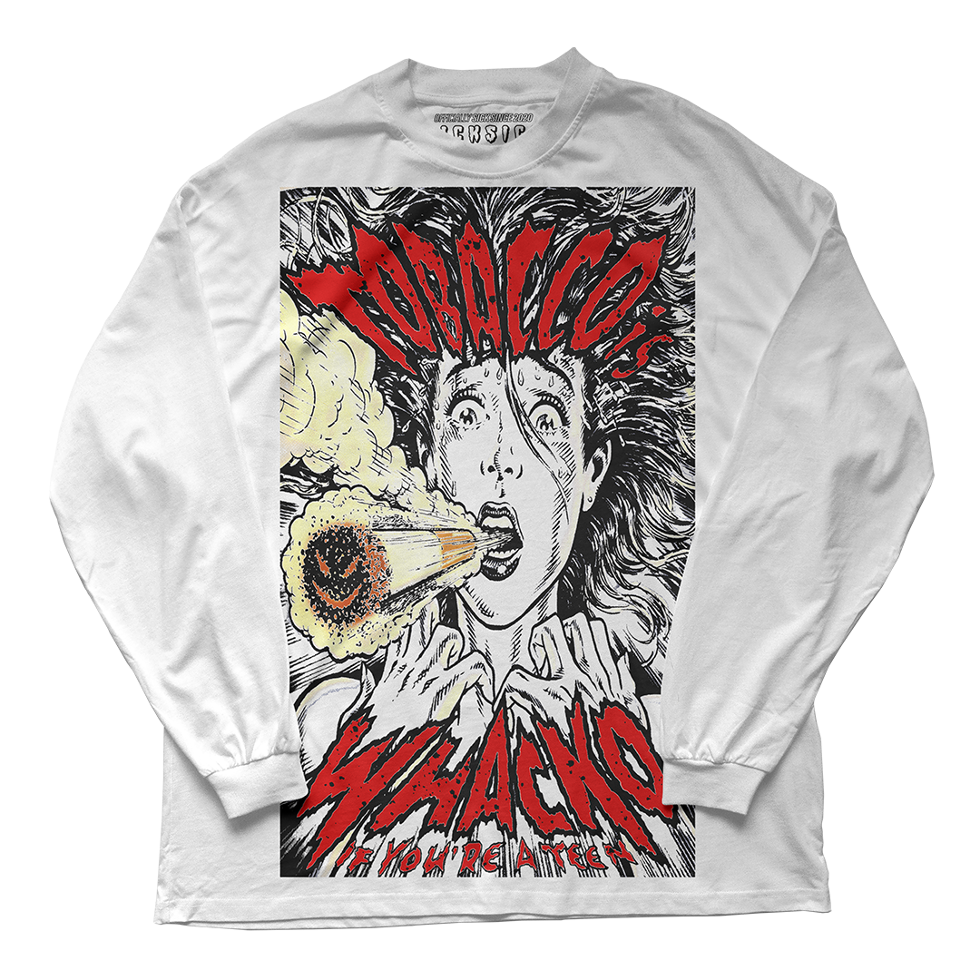 "Red Satin 1 Tobacco Whacko" Long Sleeve Tee