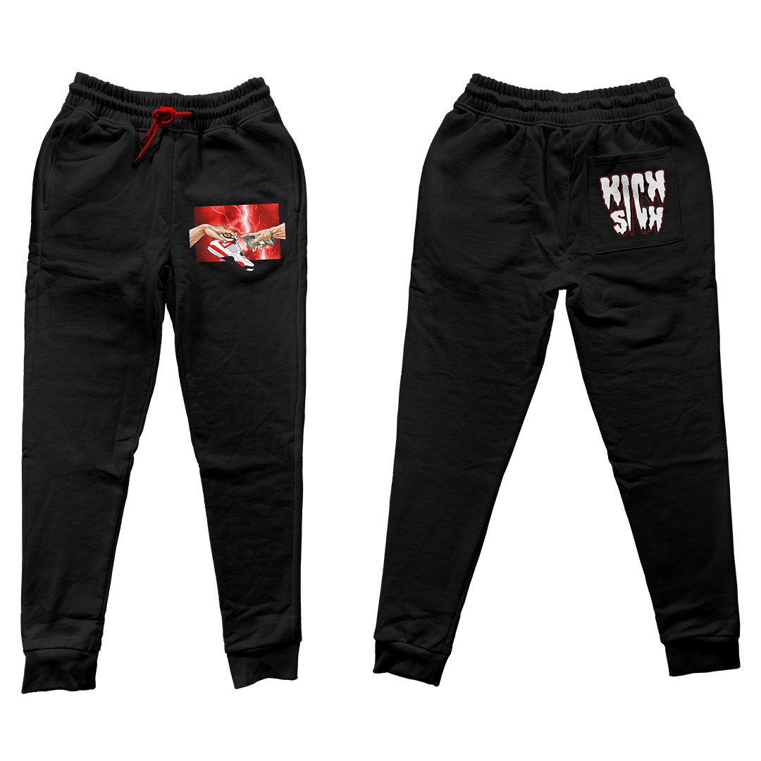 "Red Cement 4 Retro God" Jogger Pants