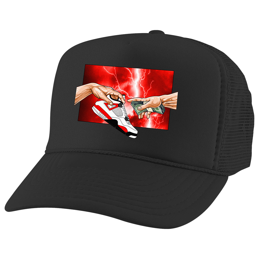 "Red Cement 4 Retro God" Trucker Hat