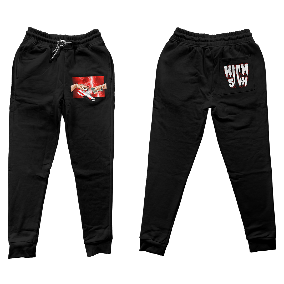 "Red Cement 4 Retro God" Jogger Pants